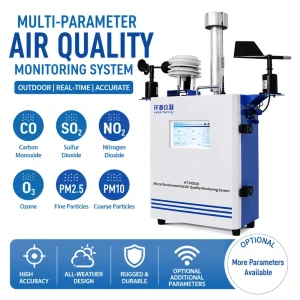 Ambient Air Quality Monitoring System AQMS for Multi-Gas Dust TVOC H2S NH3 CO2 PM2.5 PM10