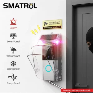 Anti Theft Camera Doorbell Protective Bracket Magnetic Audible Visual Alarm Solar Waterproof Outdoor Fit Ring Blink