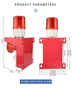 Anti theft Sound & Light Alarm System Horn Emergency Alarm with LED Flashing Light Industrial High Decibel Siren for Warehouse