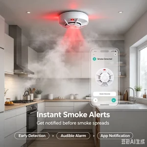 App Notification Fire Alarm Tuya Smart Smoke Detector Remote Smoke Alarm Tuya Smoke Detector Wifi for Bedroom