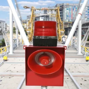 Audible Visual Alarm Systems with Remote Control Water Resistant Red Cold Rolled Plate 10W Siren for Public Areas
