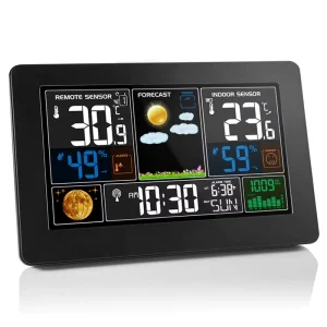Automatic Indoor Outdoor Weather Station Temperature Humidity Meter USB Charger Digital Wireless