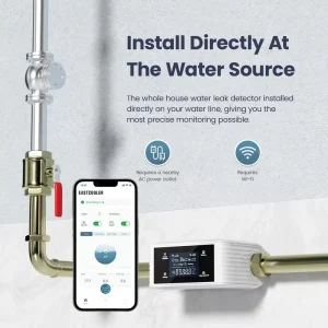 Automatic Shutoff Ultrasonic Alarm Sensor Water Leakage Protector for Whole House Pipe System APP Control