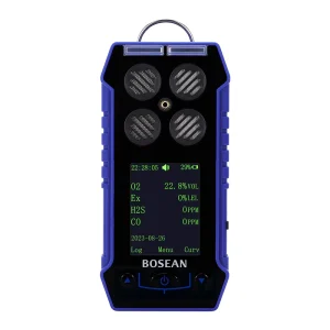 BH-4S Portable Type 4 Multi Gas Detector Combustible Gas LEL O2 CO H2S Alarm USB Charging ATEX Certified