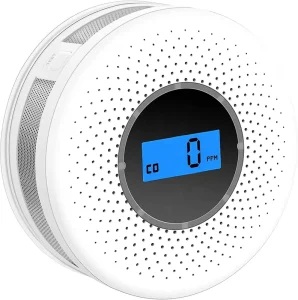 Battery Operated Carbon Monoxide and Smoke Detector with Sound Warning and Digital LCD Display