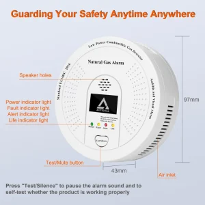 Battery-Operated Natural Gas and Methane Detector with Digital Indicator