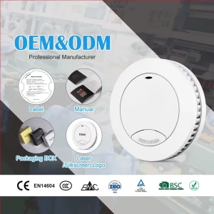 Battery Operated Smoke Alarm Photoelectric Smoke Detector EN14604 Certificated Standalone Fire Alarm Mini 85Db Smoke Detector