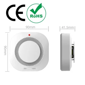 Battery-Operated Smoke Alarm with Loud Buzzer for Household Use