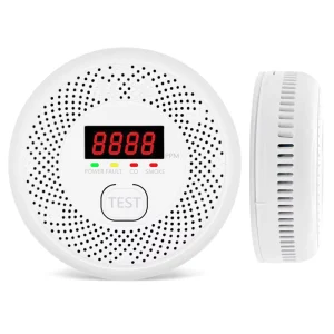 Battery-Powered Combination Smoke and Carbon Monoxide Alarm with Warning Light and Sound
