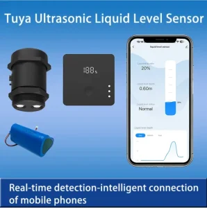 Battery Powered High Accuracy Ultrasonic Tank Level Indicator Long Cable Easy Charging 110V 220V Water Tank Depth Monitor