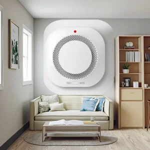 Best Seller Tuya Smart Wireless Wifi Detector With App Remind Smoke Alarm With Led Flashes in Red and Sound