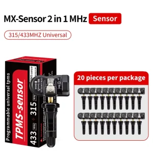 Black Rubber Valve TPMS Sensor and Tire Repair Tool with TPMS Pad and Programmable Tire Pressure Monitor