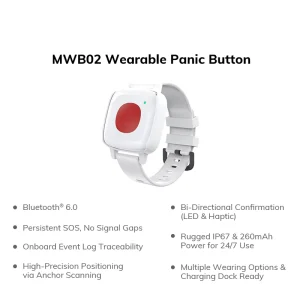 Bluetooth Panic Button Wearable SOS Emergency Alert Device For Lone Worker Safety And Personnel Protection