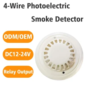 CA2001L Factory 4-Wire Photoelectric Smoke Detector 0.16-0.3 dB/m Sensitivity 80 dB Alarm DC 9-28 V Relay