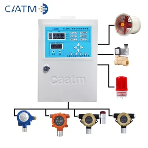 CAATM CA 2100A 4 Channel Industrial Gas Monitor Control Wall Mounted Digital Display Aluminum Alloy 4 20mA Strobe Alarm Alarm