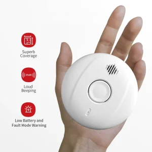 CE Best Quality ABS Plastic Cover Fire Alert Wireless Plug in RF Module Optional Smoke Alarm