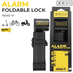 CE Certified Durable Portable Alarm Anti theft Hardened Steel Folding Lock IP67 Waterproof Design Safety Device For Electric