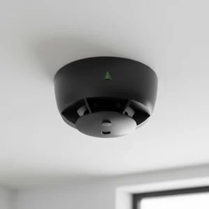CE EN14604 Mini Wireless Interconnected Smoke Detector with 433MHz and Black Housing