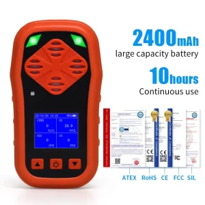CE FCC Multigas 4 in 1 Gas Monitor Portable 4 In1 Gas Detector Gas Analyzer With LCD Screen