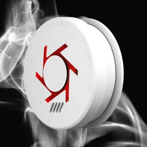 CE Marked 9V Battery-Operated Smoke Alarm with Photoelectric Smoke Sensor