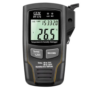 CEM DT 172 Data Logger Temperature Humidity With Record 32000 Data Sound and Light Alarm for Warehouse Building Lab Transportat