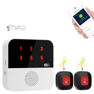 CF106 Portable Calling System with Elderly Bracelet, SOS Emergency Caregiver Call Button and Personal Alarm