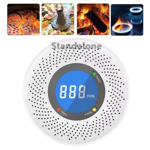 CO-7 Carbon Monoxide Standalone Detector with Screen Display, Battery Powered, for Home, Kitchen and Office