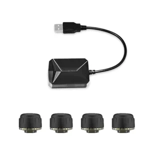 Car TPMS with 4 External Sensors Screen Display Temperature and Tire Pressure Warning 433MHz