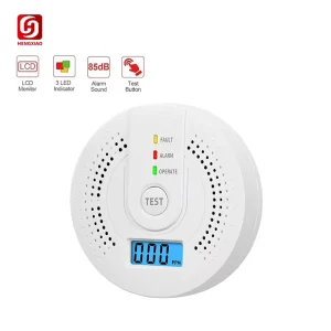 Carbon Monoxide Alarm Detector Standalone Alkaline AA Battery Household Ceiling-Mounted LED Indicator IP54 Rated High-Pitched Alarm