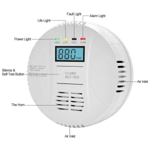 Carbon Monoxide Detector with Battery Power Portable CO Detector Alarm with Digital Display and LED Lights for Home Kitchen