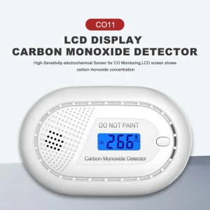 Carbon Monoxide Fire Detector and Tamper Alarm with LCD Digital Display, 85 dB Alarm Sound