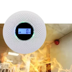 Carbon Monoxide and Smoke Alarm, 2-in-1, LCD Display, Photoelectric Sensor, 85 dB, Battery Powered