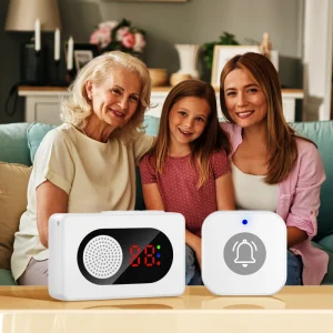 Caregiver Pager Elderly Alert Call Button Seniors Patient Call Bell Wireless Emergency Button System for Home