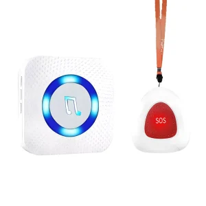 Caregiver Pager Portable Alarm Call Bell Fall Alert Device Panic Emergency Button for Elderly Assistance Smart Monitoring Ring