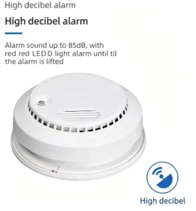 Ceiling-Mount 9V Battery-Operated Photoelectric Smoke Detector Fire Alarm 85dB Sensor