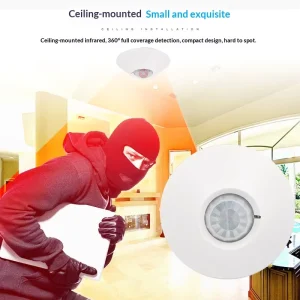 Ceiling-Mounted Wired PIR Motion Sensor Human Body Infrared Burglar Alarm Detector Model 465