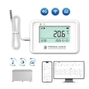 Cloud Temperature Humidity Recorder with 4G WIFI Real Time Alarm Data Logger for Food Pharmaceutical Warehouse