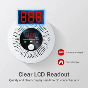 Combination Smoke CO Alarm with Digital Display Battery Powered Carbon Monoxide & Fire Smoke Detector Sensor for Home Kitchen RV