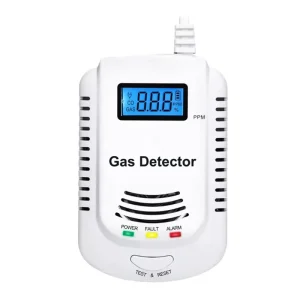 Combustible Natural Gas Leak Detector with Voice Warning and LCD Display, EU Plug