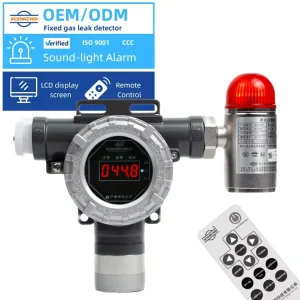Commercial Fixed Methane and Propane Gas Leak Detector with Infrared Remote Control and Multiple Alarms