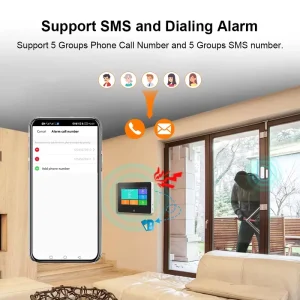 Commercial Shop WiFi GSM Alarm System with Backup Battery, 90dB Siren and Door and Window Entry Alerts