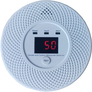 Compact Composite Carbon Monoxide Detector with Sound and Flash Alarm Easy-to-Install Smoke and Fire Alarm Tamper Alarm