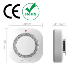Compact Wall-Mount Smoke Fire Detector Alarm for Home Hotel Apartment
