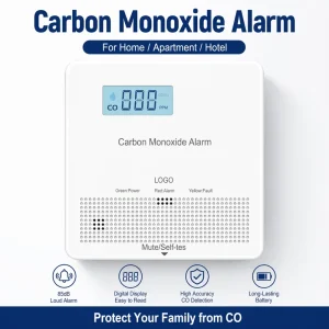 Custom Carbon Monoxide Alarm Combustible Gas Detector for Home Apartment Hotel