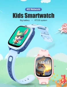 D53 Android Smartwatch for Children with 1.83-Inch Display, Video Call, SOS Button, LBS, WiFi, GPS, 730mAh Battery and IP67 Waterproofing
