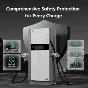 DC EV Charger WiFi RFID Car Charging Station CCS2 CE OCPP 60kW 120kW Dual Connector EV Charger Pile