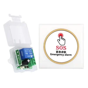 DC12V 1 CH 1 Button Universal Elderly Emergency Alarm Lighting Door Bell Call Wireless Remote Control Switches 433mhz