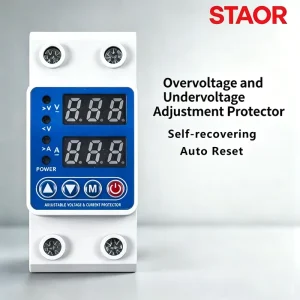 DIN Rail Automatic Reconnect Over-Under Voltage Protector 40A 63A Single-Phase Relay OEM Factory