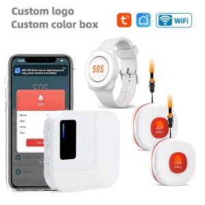 Daytech Tuya Smart Calling System Pagers Elderly Wrist Worn Panic Alarm SOS Personal Caregiver Pager For Nursing Home