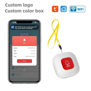 Daytech Tuya Smart Caregiver Pagers Waterproof Call Button Elderly Personal Emergency Alarm APP Help Request Prompt
